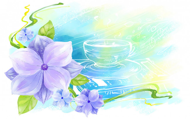 Обои картинки фото векторная, графика, цветы