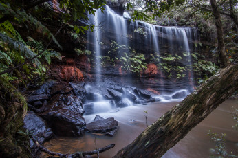 Картинка природа водопады лес река водопад