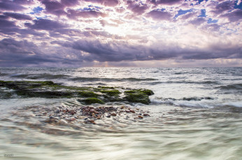 Картинка природа восходы закаты берег море небо облака