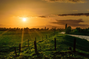 Картинка природа восходы закаты поле рассвет