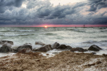 Картинка природа восходы закаты закат море небо облака