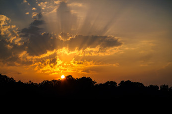 Картинка природа восходы закаты закат небо лучи вечер