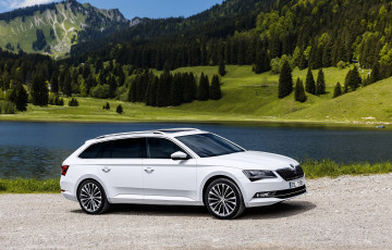 обоя автомобили, skoda, светлый, 2015г, combi, superb