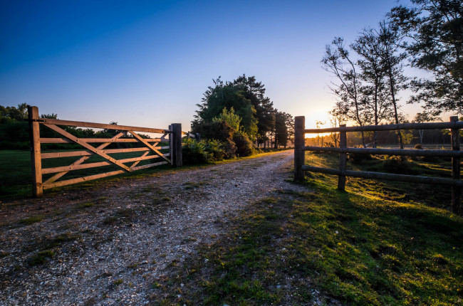 Обои картинки фото природа, дороги, поле, изгородь, тракт