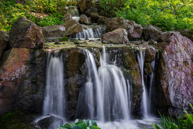Обои картинки фото природа, водопады, водопад, река, лес