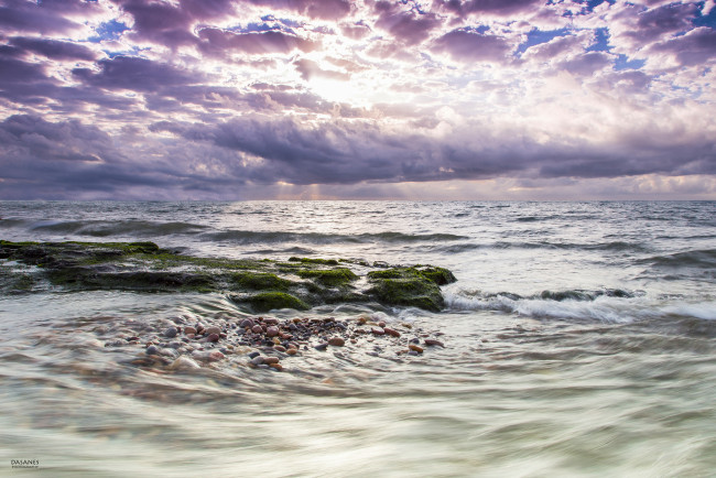 Обои картинки фото природа, восходы, закаты, берег, море, небо, облака