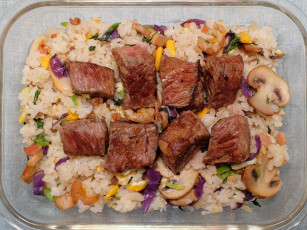 Картинка еда вторые+блюда грибы мясо рис