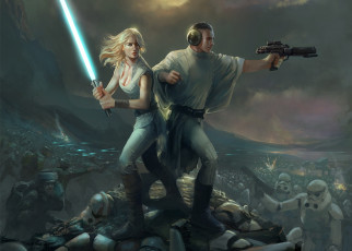 Картинка фэнтези _star+wars guilano brocani star wars lucy skywalker prince leio stormtroopers звёздные войны фан-арт