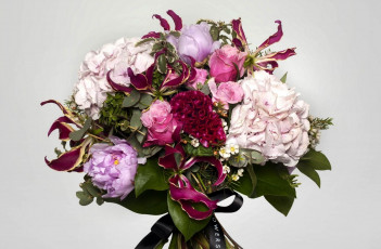 Картинка цветы букеты +композиции пионы гортензия розы