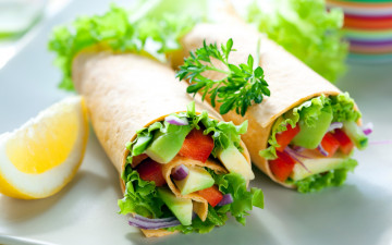 Картинка еда бутерброды +гамбургеры +канапе такос начинка зелень лимон