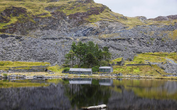 Картинка природа реки озера постройки вода камни гора