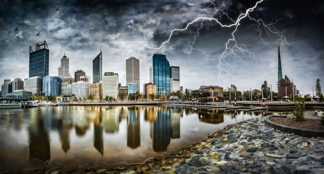 Обои картинки фото города, - пейзажи, гроза
