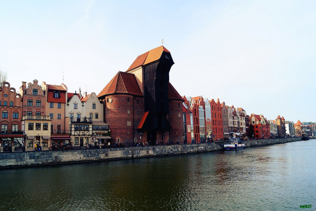 Обои картинки фото города, гданьск , польша, башня, набережная