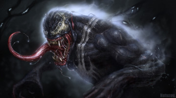 Картинка рисованное комиксы слюни язык marvel арт venom comics eddie brock