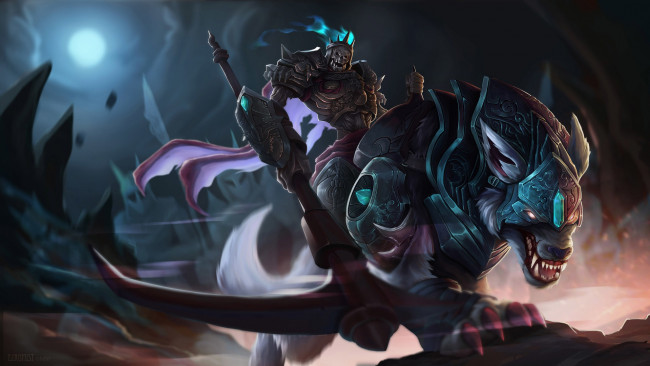 Обои картинки фото фэнтези, существа, скелет, броня, доспехи, оскал, арт, оружие, животное