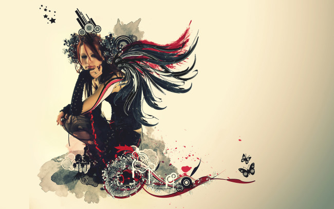 Обои картинки фото разное, компьютерный дизайн, фон, взгляд, девушка