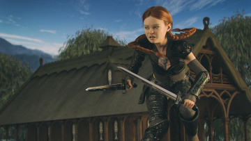 Картинка 3д+графика фантазия+ fantasy фон взгляд девушка