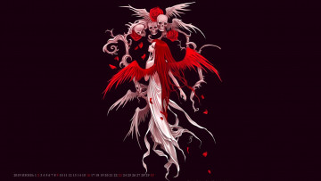 Картинка календари фэнтези 2019 calendar череп крылья девушка