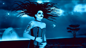 Картинка календари фэнтези 2019 calendar женщина узор рисунок тату планета дерево девушка