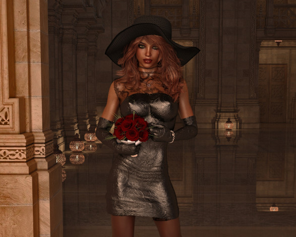 Обои картинки фото 3д графика, люди , people, фон, взгляд, девушка