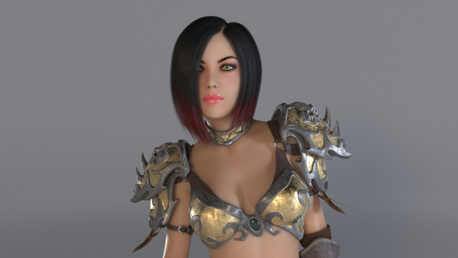 Обои картинки фото 3д графика, фантазия , fantasy, девушка, взгляд, фон