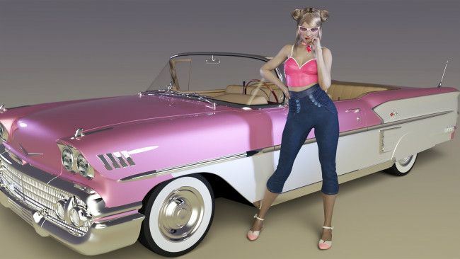 Обои картинки фото 3д графика, люди-авто, мото , people- car ,  moto, взгляд, девушка, фон