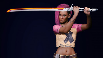 Картинка видео+игры cyberpunk+2077 female v katana street kid сyberpunk 2077 action rpg cd projekt