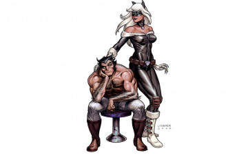 Картинка рисованное joseph+michael+linsner кошка росомаха стул