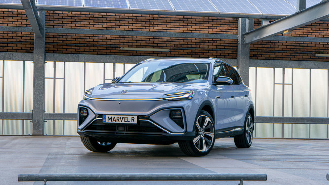 Обои картинки фото автомобили, mg, кроссовер, электромобиль, новинки, авто, marvel, r, 2021, вид, спереди