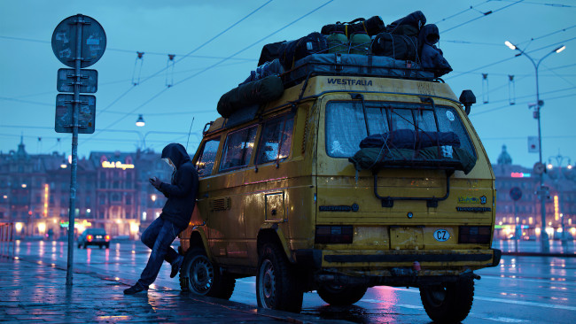 Обои картинки фото разное, транспортные средства и магистрали, кемпинг, автомобиль, ночь, цифровое, искусство