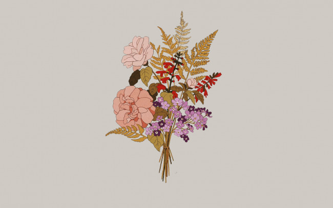 Обои картинки фото рисованное, цветы, букет