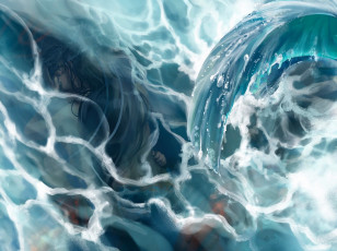 Картинка аниме mo+dao+zu+shi вэй усянь лань ванцзи русалки волна