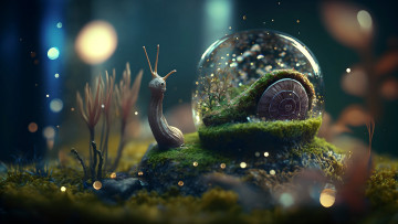 Картинка 3д+графика существа+ creatures нейросети графика нейроарт ai art нейронные сети рисунки нейро искусство улитка