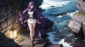 Картинка аниме пейзажи +природа нейросети графика нейроарт ai art нейронные сети рисунки нейро искусство девушка