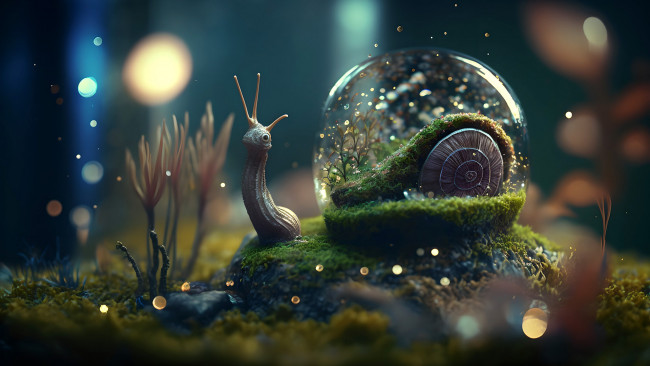 Обои картинки фото 3д графика, существа , creatures, нейросети, графика, нейроарт, ai, art, нейронные, сети, рисунки, нейро, искусство, улитка