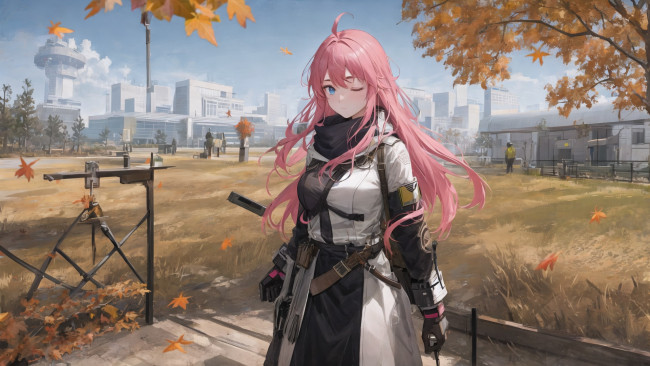 Обои картинки фото аниме, пейзажи,  природа, нейросети, графика, нейроарт, ai, art, нейронные, сети, рисунки, нейро, искусство, девушка