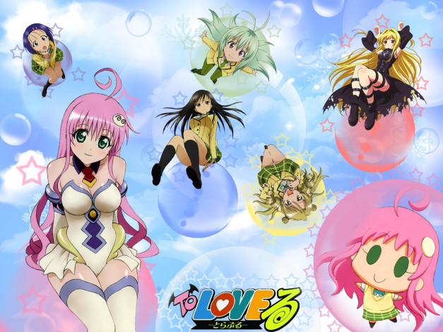 Обои картинки фото аниме, to, love, ru