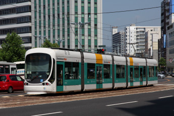 Картинка техника трамваи дома улица трамвай