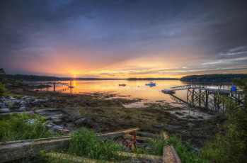 Картинка природа восходы закаты закат река