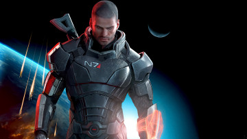 Картинка mass effect видео игры commander shepard