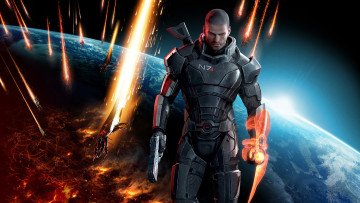 Картинка mass effect видео игры commander shepard