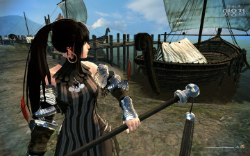 Картинка видео игры vindictus корабли девушка море