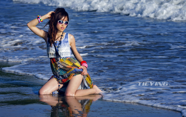 Обои картинки фото -Unsort Азиатки, девушки, unsort, азиатки, девушка, и, море