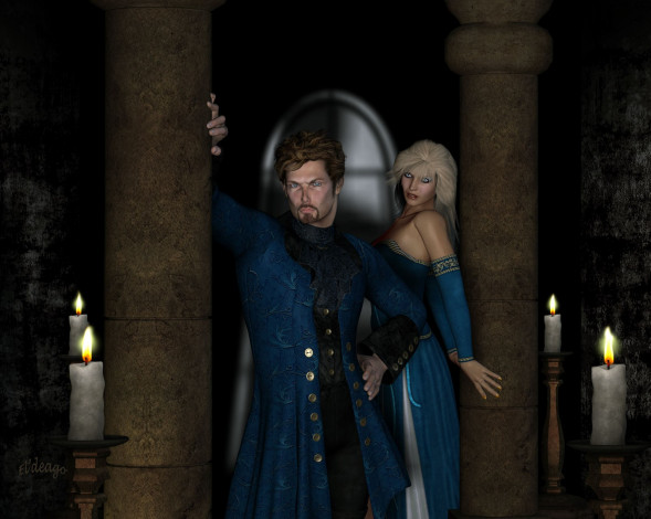 Обои картинки фото 3д, графика, people, люди, свечи