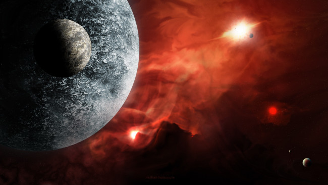 Обои картинки фото космос, арт, планеты