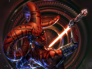 Картинка фэнтези демоны меч рога