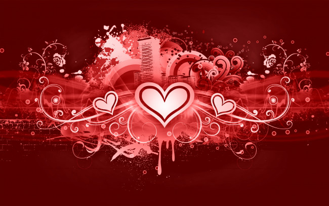Обои картинки фото векторная, графика, сердечки