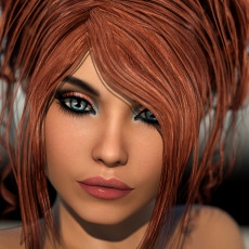 Картинка 3д+графика портрет+ portraits девушка взгляд рыжая