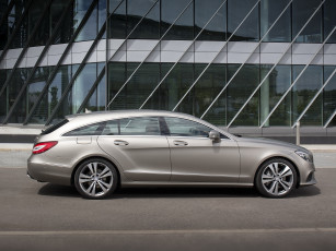 обоя автомобили, mercedes-benz, серый, 2014г, x218, brake, shooting, bluetec, cls, 350