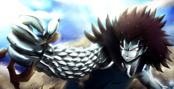 Картинка аниме fairy+tail fairy tail gajeel redfox сказка о хвосте феи арт kortrex капли парень небо облака